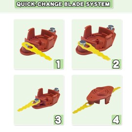 QuickLoad: WA0010 WA0004 Double Serrated Blade Head Compatible with Worx Grass Trimmer WG157E WG163E WG154E WG169E, Can Replace WA0010 WA0004 WA0004.1 Thread Spool WA6531 Cap, Pack of 20