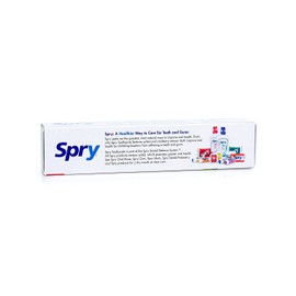 Spry Natural Xylitol Toothpaste 5oz for Adults and Kids - Fluoride Free, Gentle for Sensitive Teeth Whitening and Remineralizing, Breath Freshening, Mouth Moisturizing, Spearmint (Pack of 2)