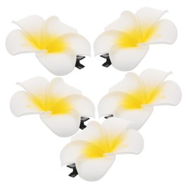 Beavorty 5PCS Mini Plumeria Flower Hair Clips Elegant Floral Hairpins for Women Hair Accessories for Beach Vacations Parties and Weddings