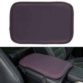 Amiss Auto Center Console Pad, PU Leather Car Armrest Seat Box Cover Protector, Universal Waterproof Non Slip Soft Center Console Armrest Pad for Most Vehicle, SUV, Truck, Car (Purple)