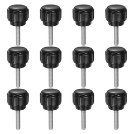 QUARKZMAN Pack of 12 Thumb Screws with Thread M3 x 14 mm Round Head Screw Round Handle Bolt Clamping Buttons 14 mm Hand Buttons Thumb Screws Tension Screw for Industrial Machine