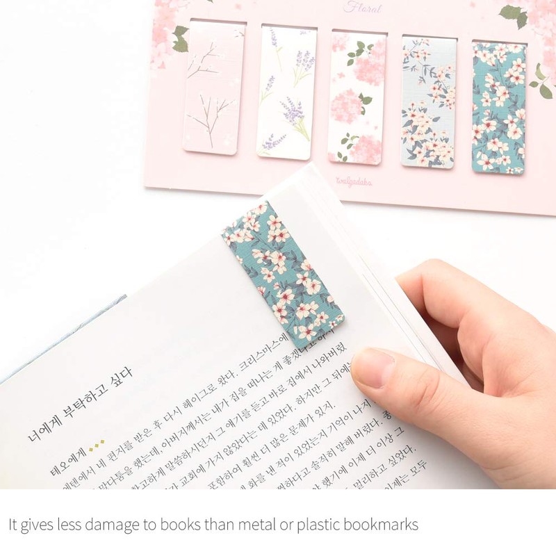 Monolike Magnetic Bookmarks Floral, Set of 5