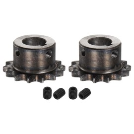 sourcing map 2pcs ISO/DIN 06B-1 Roller Chain Sprocket B Type 17mm Bore, 3/8" Pitch, A3-Steel Single Strand Roller Sprocket Hardened 14 Tooth