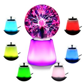 Boruibyr Plasma Ball Lamp Interactive Touch Lightning Globe 3 Inch Fun Lamp USB Powered 7 Color Changing Lights Mood Lighting Party Prop Gifts