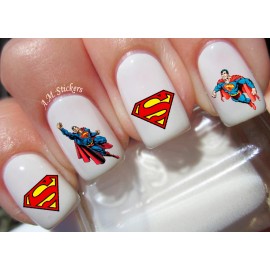 Handmade Super Man Nail Art Stickers Transfers Decals Set of 34 - A1274