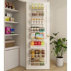 Mefirt White 12 Inch Wide Narrow Over The Door Pantry Organizer