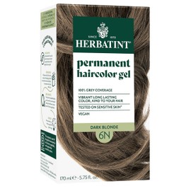 Herbatint Permanent Hair Dye For Women - 6N Dark Blonde - For Up To 100% Gray Coverage of Resistant Gray Hair - Ammonia-Free, Alcohol-Free & Vegan - Salon Influenced Hair Color 5.75 fl oz