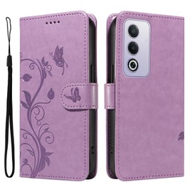 YBFJCE Case for Oppo A3 Pro 5G/K12x 5G,PU Leather Wallet Cover with Card Holder and Wrist Strap, Shockproof Flip Cover Magnetic Case for Oppo A3 Pro 5G, Purple