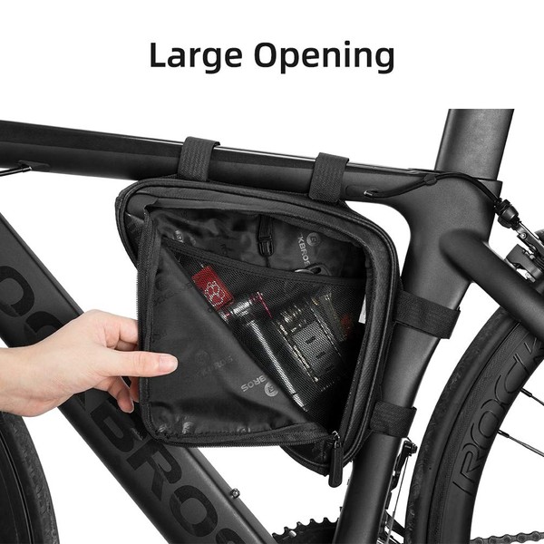 ROCKBROS Bike Triangle Frame Bag, Bike Triangle Bag, with Two Side Pockets, 1.5L