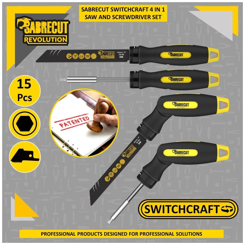 15 x SabreCut SCRS01 4 in 1 Saw & Screwdriver