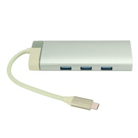 6 in 1 Docking Station Type C to PD 3USB3.0 High Definition Multimedia Interface RJ45 Expansion Dock Green