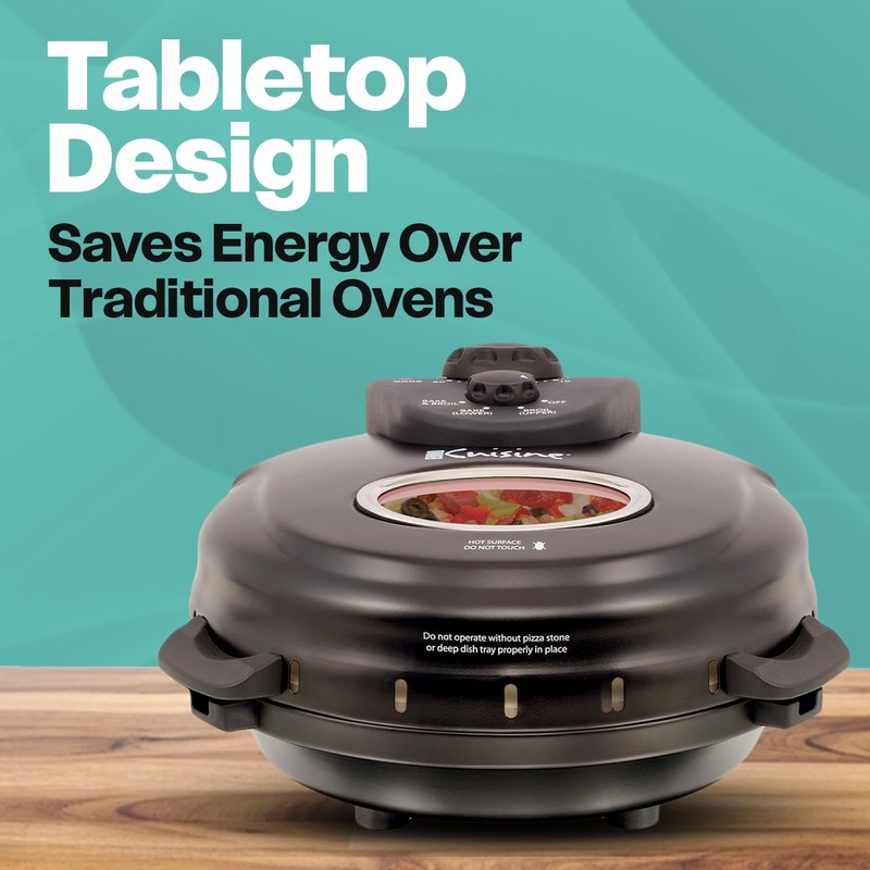 Euro Cuisine PM600 Rotating Pizza Maker with 12 Inch Non-stick