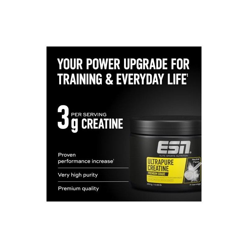 ESN Ultrapure Creatine Monohydrate, Neutral, 250 g, 71 Servings