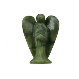 Sunshcat Natural Green Jade 1.5 inches Carving Pocket Palm Stone Figurines,Healing Crystal Prayer Guardian Angel Statue Decoration