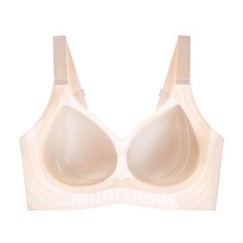 Womens Wireless Push Up Seamless Bras No Underwire Comfort Ice Silk Back Smoothing Full Coverage Everyday Sports Bra(Nude,S)