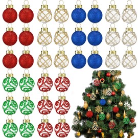 Zhanmai 36 Pcs Christmas Ornaments Mini Christmas Ornaments Ball Christmas Ball 1 inch Mini Ornaments Party Decorations Miniature Balls for Wedding Party Holiday Decorations(Multicolor)