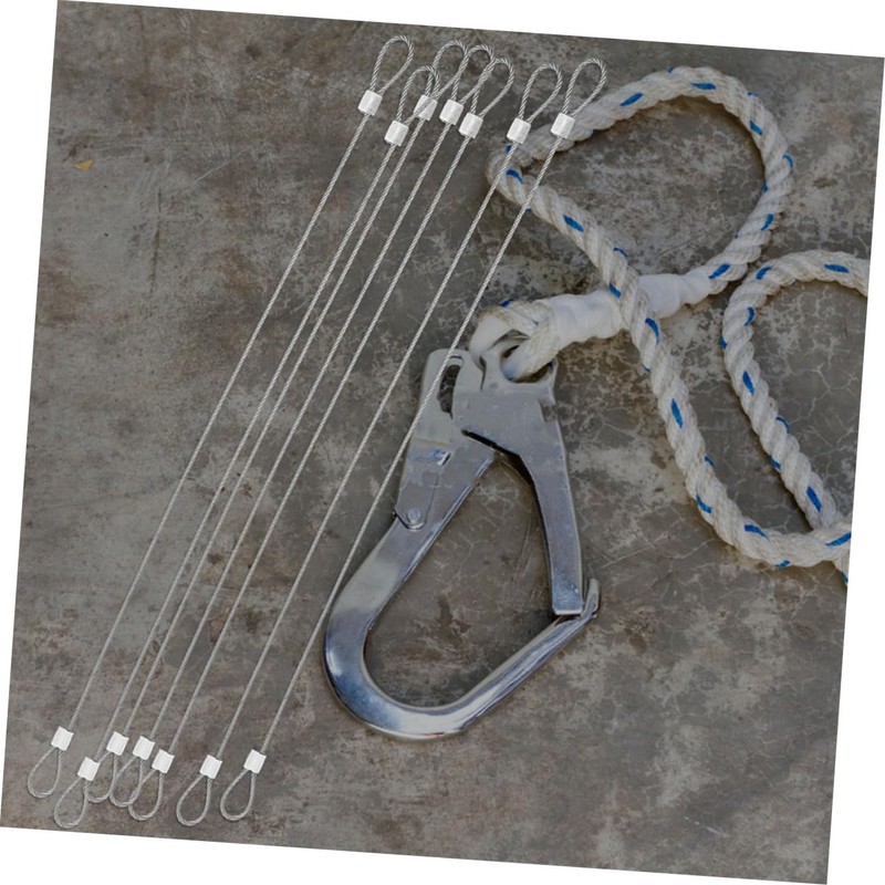 Ciieeo 20pcs Stainless Steel Safety Cables with Loops Antidrop Design