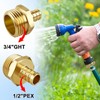 Boltigen 2PCS Heavy Duty Brass Garden Hose Adapter 1/2" PEX