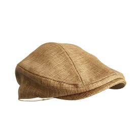 HIQIU Classic Cotton Linen Peaked Caps Men's Summer Sun Hat Breathable Vintage Women's Flat Cap Newsboy Hat, khaki