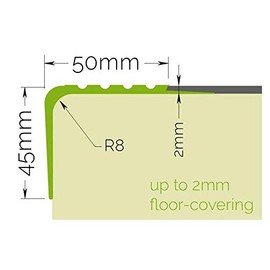 Proper Tools Stair Anti Slip Nosing Rubber Angle Step Edge RO - 1500mm - Black