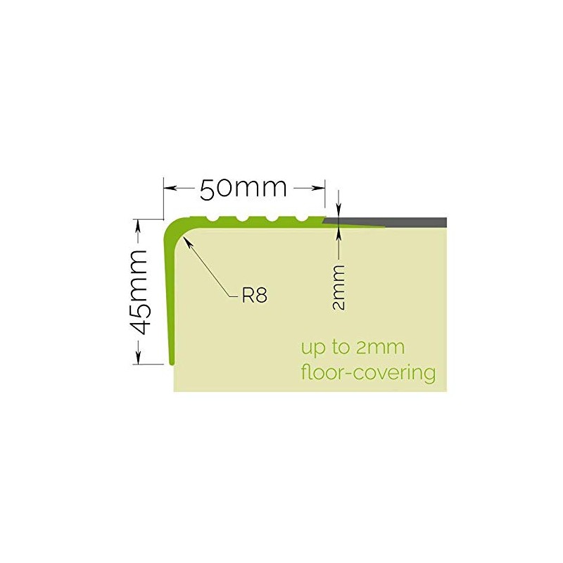 Proper Tools Stair Anti Slip Nosing Rubber Angle Step Edge