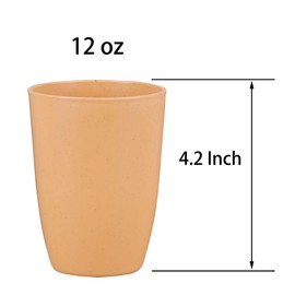LuckyZone Wheat Straw Reusable Cup (12 oz) - Unbreakable Drinking Glasses Sets - Dishwasher Safe Tumbler - BPA Free and Eco friendly (3 Color_A)
