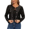 MINTLIMIT Women's Sequin Cardigan Short Open Cardigan Long Sleeve Bolero