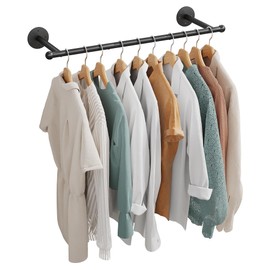 OROPY Industrial Pipe Clothing Rack, Wall Mounted Clothes Rack, Closet Rods For Hanging Clothes, 33" Multi-purpose Hanging Rod for Laundry Room, Bedroom and Closet Storage