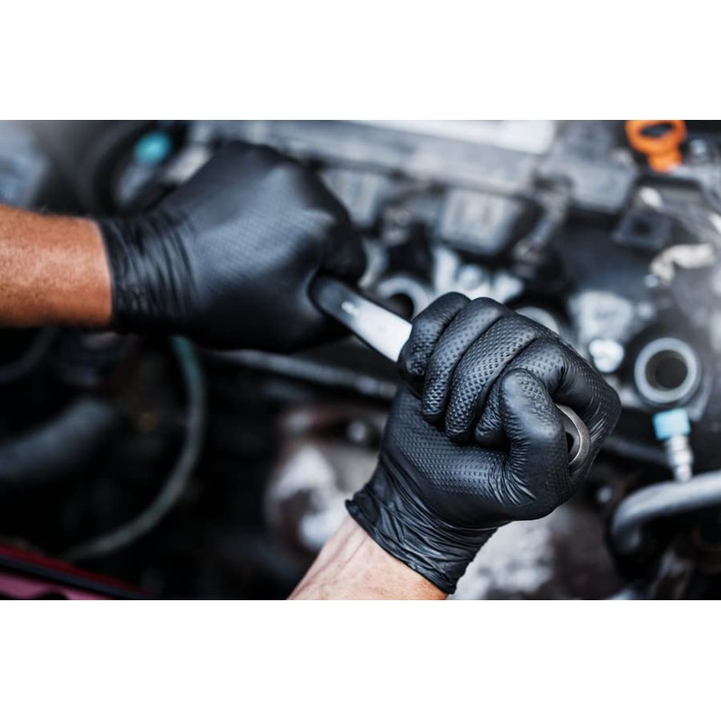 Mercator Gogrip Nitrile Powder Free Disposable Gloves - Black, Medium,