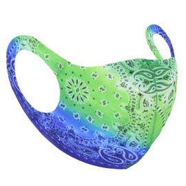 Zac's Alter Ego Non Medical Green & Blue Retro Paisley Print Face Mask/Cover