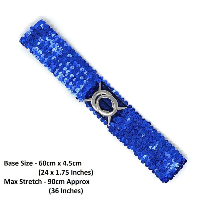 Small Slim Sequin Ladies Navy Belt Blue Length/Width 62 x