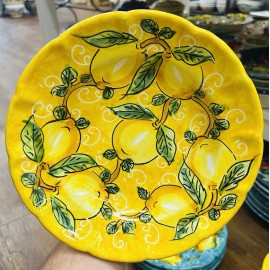 VIETRI Sorrento Lemon Pattern 9 Inch Pasta Plate Made/Painted by hand-Italy