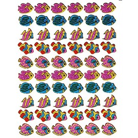 Fish Cute Animals Colorful sticker sticker decal Metallic Glitter 1 sheet Dimensions: 13.5 cm x 10 cm