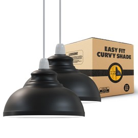 LEDSone Metal Black Inner White Ceiling Lamp Shade 29cm Easy Fit Light Pendant Modern Ceiling Lighting Shade for Bedroom, Hallway, Office Industrial Kitchen Hanging Light Shade Ceiling Pendant