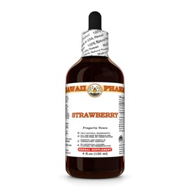 Strawberry (Fragaria Vesca) Dry Leaf Tincture, Made in Hawaii, All Natural, Vegan, Pure Liquid Extract - 4 fl.oz