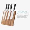 Navaris Wooden Magnetic Knife Holder - Universal Wood Magnetic Block