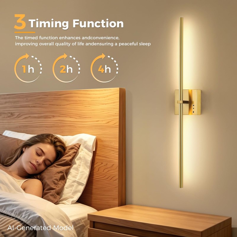 Joossnwell Wall Sconce Set of Two Battery Operated Wall Lighting