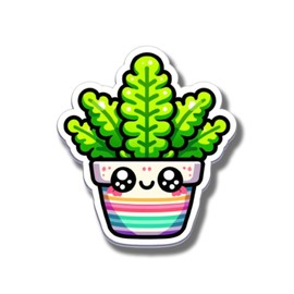 Cute Plant Pot Magnet - Indoor Garden Decor - Succulent Theme Kitchen Accessory - Refrigerator Magnet - Plant Lover Gift Idea - Happy Plant - Car Magnet - AAMT0362