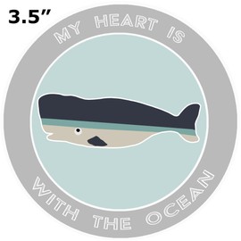 Athena Brands Whale My Heart is with The Ocean - Car Truck Window Bumper Graphic Sticker Decal - Storm Gray