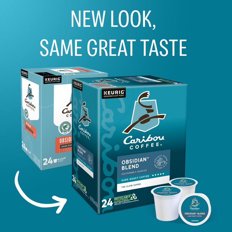Caribou Coffee Obsidian Keurig Single-Serve K-Cup Pod, Medium Roast Coffee,