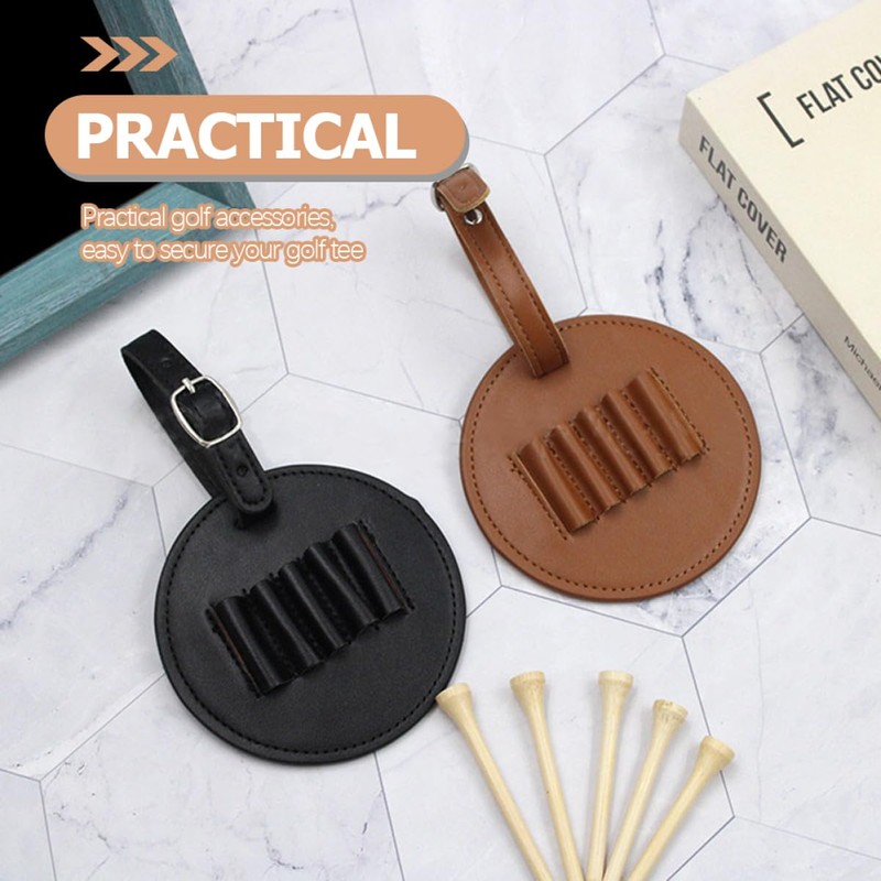 GRIRIW Portable Golf Tee Holder Keychain Golf Accessories Sturdy PU
