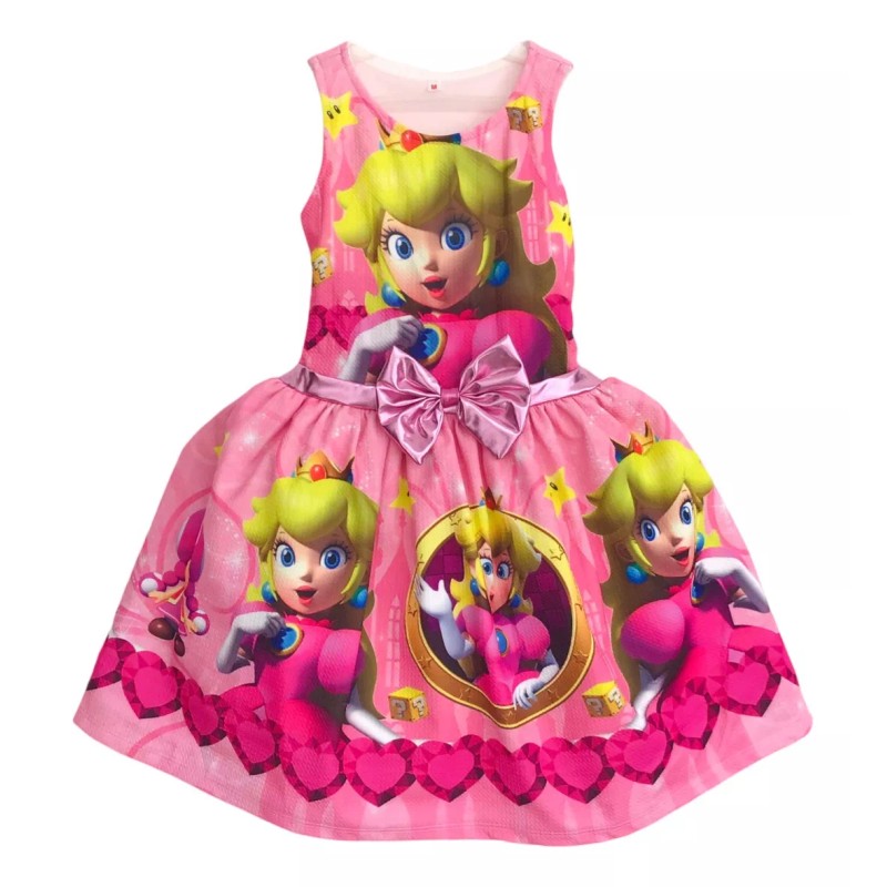 Tienda Tuybb Vestidos Disfraz Bebé Niña Princesa Peach Mario Bross