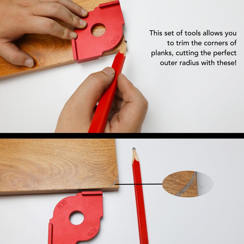 3PCS Radius Jig Router Template Handheld Aluminum Alloy Rust Proof