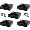 IRONTITE® 5 Pack Metal Fence Post Caps 3x3 Black, Newel