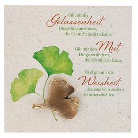 Natural Stone Relief Serenity, Courage, Whiteness, 14.5 x 14.5 cm