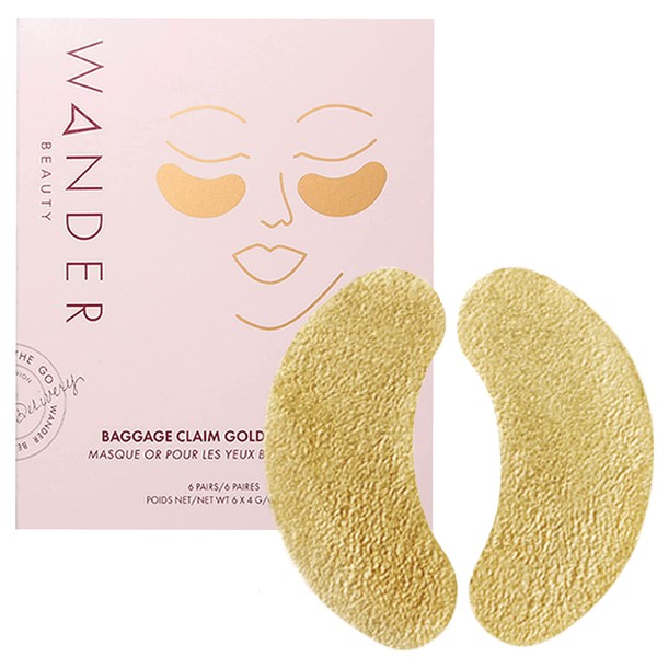 Wander Beauty Gold Under Eye Patches BAGGAGE CLAIM | Under Eye Mask for Beauty and Self Care, Brightens Dark Circles, Hyaluronic Acid Eye Mask - Puffy Under Eye Bags, (6 pairs Gold)