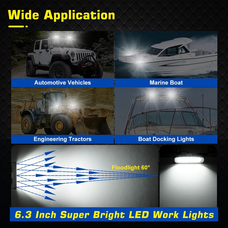 UCINNOVATE Marine LED Boat Light 2 Pack, 6 inch LED
