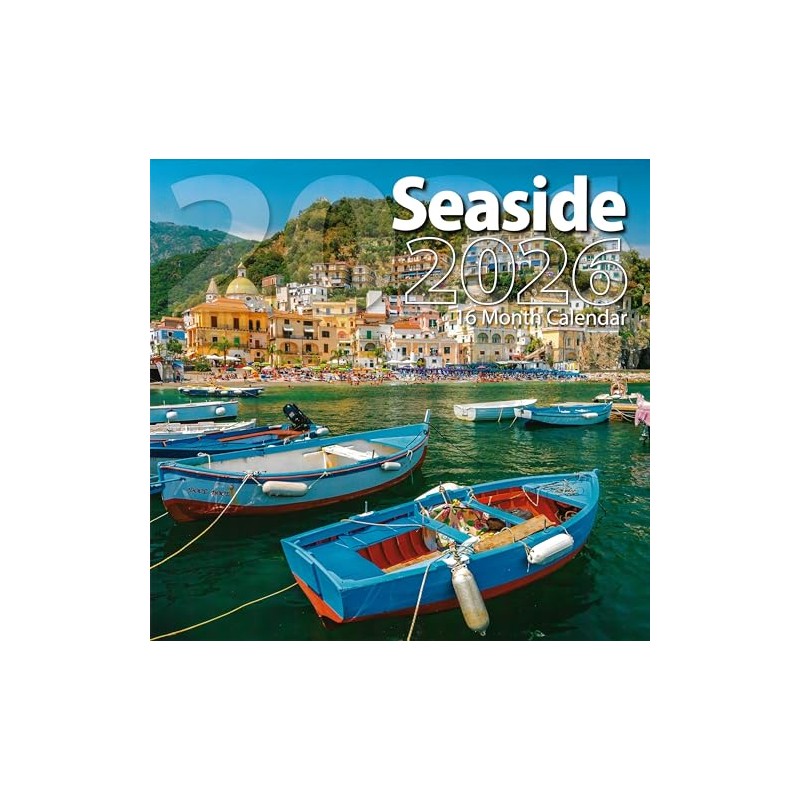 2026 Seaside Full Size Wall Calendar for Planning, Scheduling, and