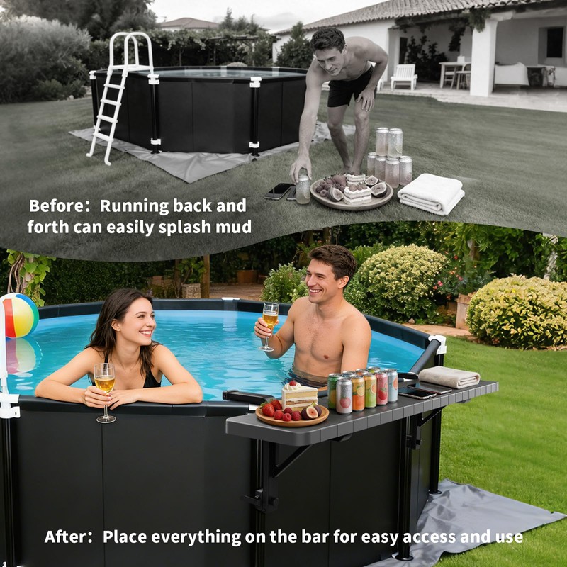 CLICLIET Pool Bar for Above Ground Pool, Pool Side Table