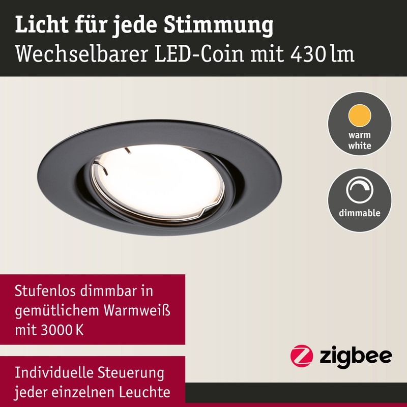 Paulmann 92465 LED Recessed Light Base Smart Home Zigbee Basic